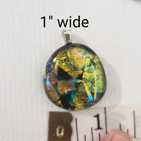 3 Dichroic Glass Pendants - Picture 5 of 11